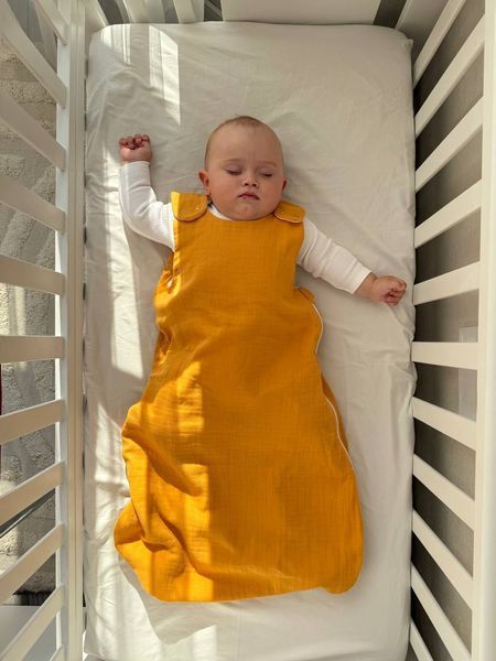 Мусліновий Демісезонний Спальник 602_lemon - виробник дитячих спальників та аксесуарів для сну Kinderest
